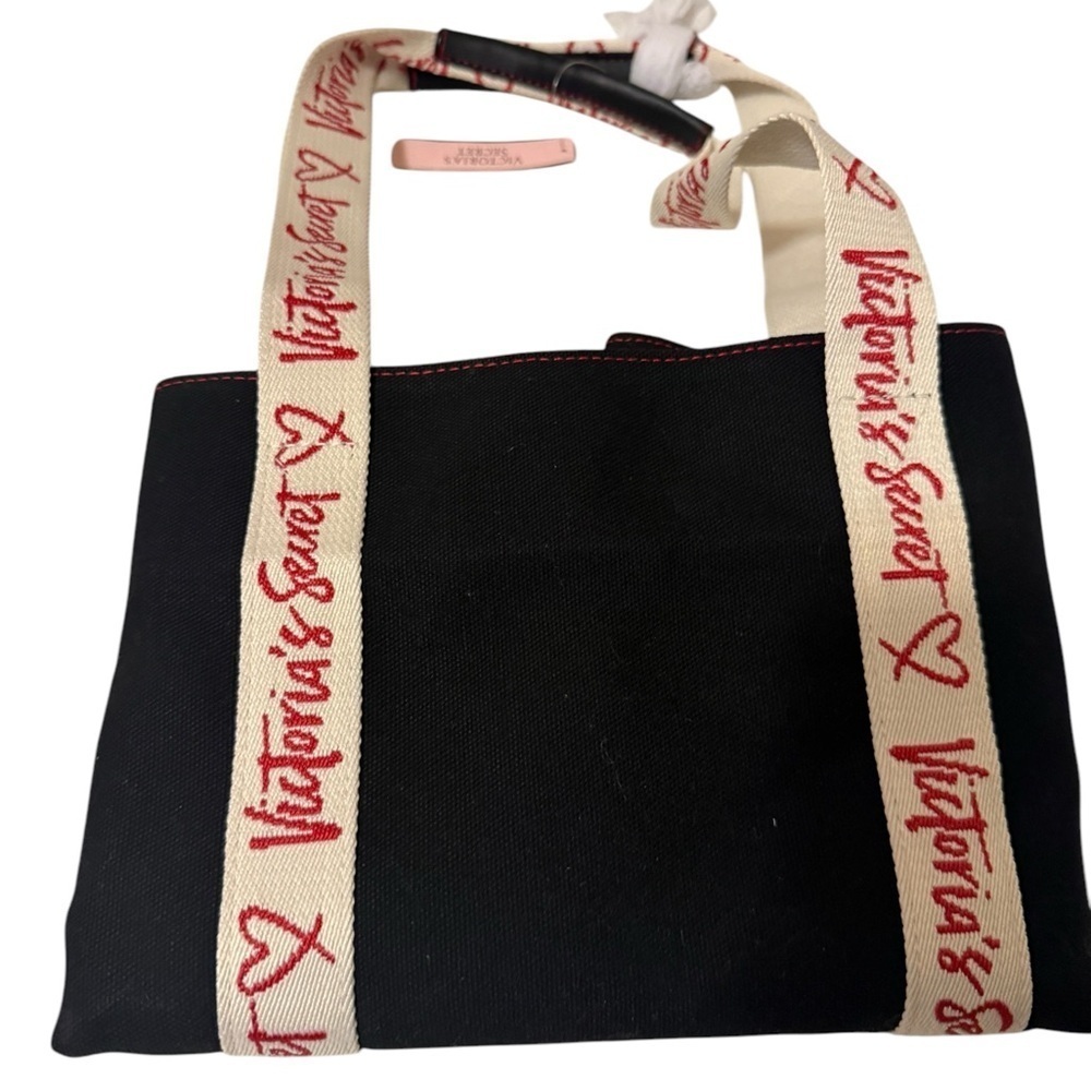 Victoria's Secret Black Tote Bag with Red Accents new with tag